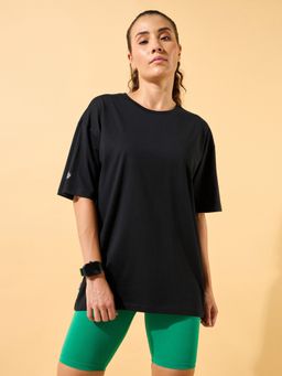 CULT - Circle Of Positive Print Oversized Womens Black T-Shirt