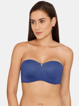 Zivame - Innovation Padded Non-Wired 3/4th Coverage Strapless Bra -Blue Depth