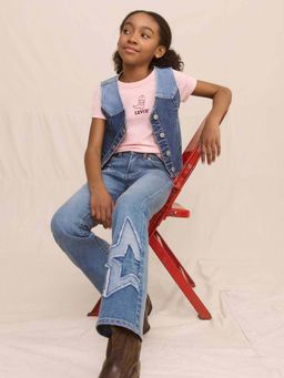 Levi's - Girls Blue High Rise Star Bootcut Jeans