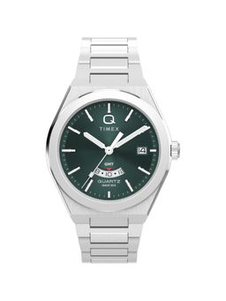 Timex - Q Round 39Mm Green Dial Analog Men Watch (Tw2Y24800Uj) (M)