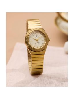 Timex - Q Sport Round 30Mm Beige Dial Analog Women Watch (Tw2Y57500Uj) (M)