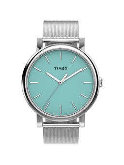 Timex - Round 38Mm Blue Dial Analog Women Watch (Tw2Y69000Uj) (M)