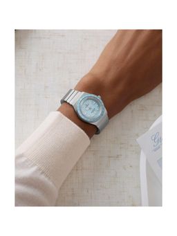Timex - Q Sport Round 30Mm Blue Dial Analog Women Watch (Tw2Y77300Uj) (M)