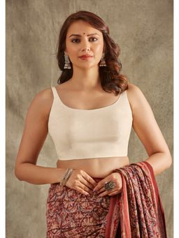 SALWAR STUDIO - Off White Solid Blouse