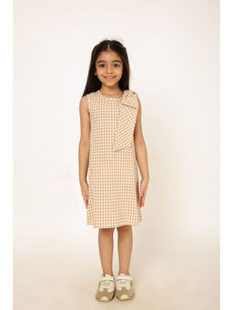 A Little Fable - Mia Beige Bow Dress