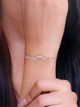 Kai Jewel - Sterling Silver Linked Loops Line Bracelet