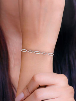 Kai Jewel - Sterling Silver Quirky Loops Link Bracelet