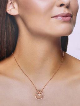 Kai Jewel - Sterling Silver Rose Gold Heart Of Hearts Chain Necklace