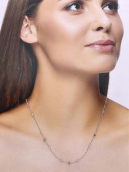 Kai Jewel - Sterling Silver Minimalistic Evil Eye & Beads Chain Necklace