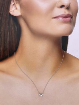 Kai Jewel - Sterling Silver Three Twinkling Stars Casual Chain Necklace