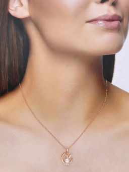 Kai Jewel - Sterling Silver Rose Gold Dainty Pearl Bunny Chain Necklace
