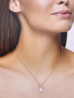 Kai Jewel - Sterling Silver Minimal Crystal Casual Necklace