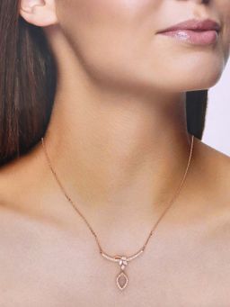 Kai Jewel - Sterling Silver Rose Gold Grace Drop Chain Necklace