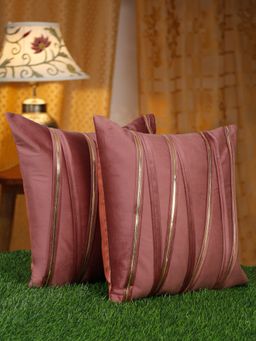HOSTA HOMES - Soft Velvet Solid Cushion Covers Pack of 2 (16x16 inches)