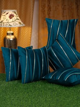 HOSTA HOMES - Soft Velvet Solid Cushion Covers Pack of 5 (16x16 inches)