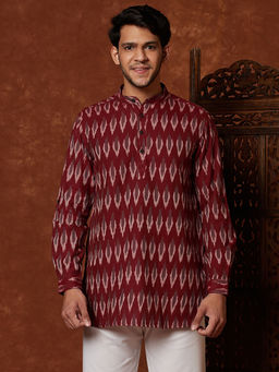 Fabindia - Cotton Ikat Slim Fit Short Kurta