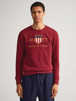 GANT - Men Red Solid Regular Fit Sweatshirt