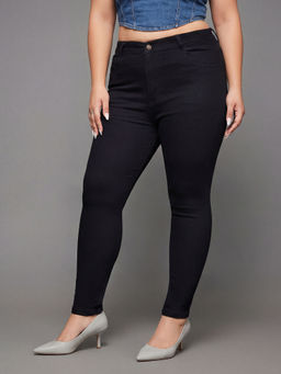 Miss Chase - A+ Curve Collection Plus Size Women Black Skinny Fit Denim Jeans
