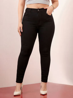 Miss Chase - A+ Curve Collection Plus Size Women Black Skinny Fit Denim Jeans