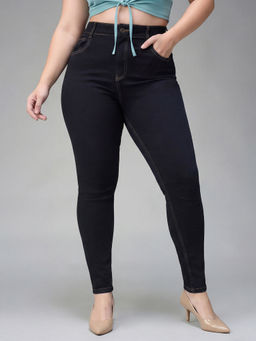 Miss Chase - A+ Curve Collection Plus Size Women Black Skinny High Rise Denim Jeans