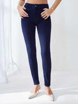 Miss Chase - Women Navy Blue Skinny Fit Denim Stretchable Jeans