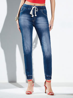 Miss Chase - Women Navy Blue Relaxed Fit Regular Denim Stretchable Jeans