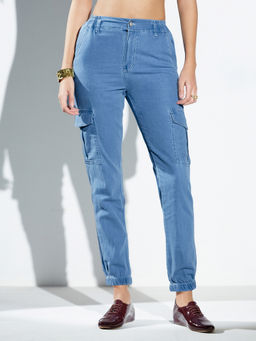 Miss Chase - Women Light Blue Stretchable Light Weight Denim Jeans