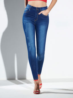 Miss Chase - Women High-Rise Blue Skinny Jeans