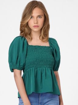 ONLY - Women Solid Green Top