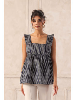 June 9 Clothing - Peplum Top With Frill