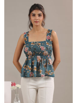 June 9 Clothing - Peplum Floral Print Top