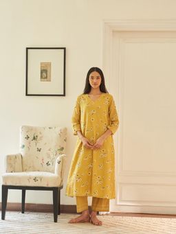 Vaayu - Yellow Rue Kurta and Pant