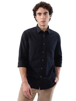 ColorPlus - Regular Fit Solid Black Shirt