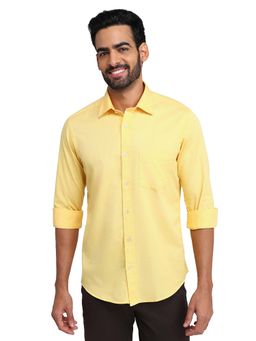 ColorPlus - Regular Fit Solid Light Yellow Shirt