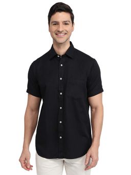 ColorPlus - Regular Fit Solid Black Shirt