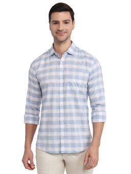 Park Avenue - Slim Fit Checkers Medium Blue Shirt