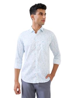 Park Avenue - Slim Fit Printed Medium Petrol Shirt