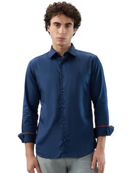 Park Avenue - Slim Fit Solid Dark Blue Shirt
