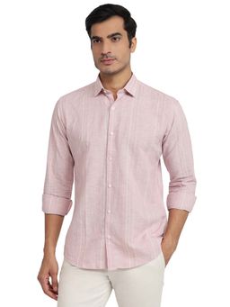 Park Avenue - Slim Fit Stripes Medium Pink Shirt