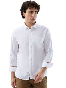 Park Avenue - Slim Fit Checkers White Shirt