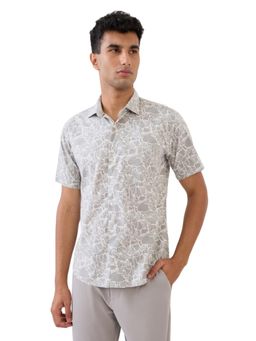 Park Avenue - Slim Fit Printed Medium Grey Shirt