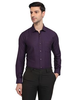 Park Avenue - Slim Fit Self Design Fancy Violet Shirt