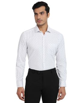 Park Avenue - Regular Fit Printed White Shirt