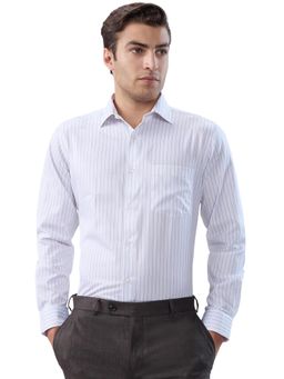 Park Avenue - Regular Fit Stripes White Shirt