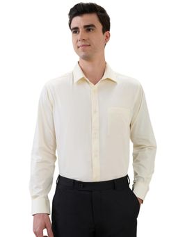Park Avenue - Regular Fit Solid Light Yellow Shirt