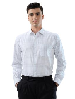 Park Avenue - Regular Fit Checkers Medium Blue Shirt