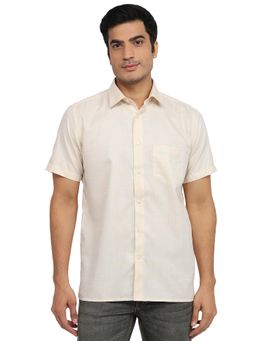 Park Avenue - Regular Fit Checkers Medium Yellow Shirt