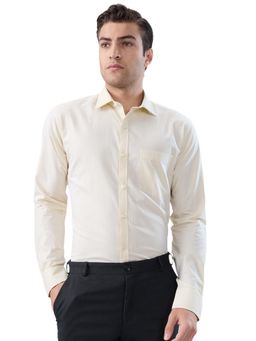 Park Avenue - Slim Fit Checkers Medium Yellow Shirt