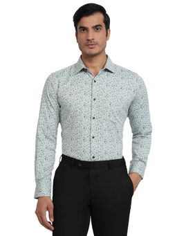 Park Avenue - Slim Fit Printed Medium Grey Shirt