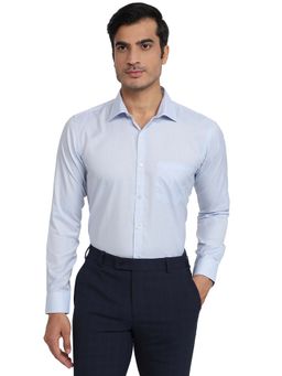 Park Avenue - Slim Fit Checkers Light Blue Shirt